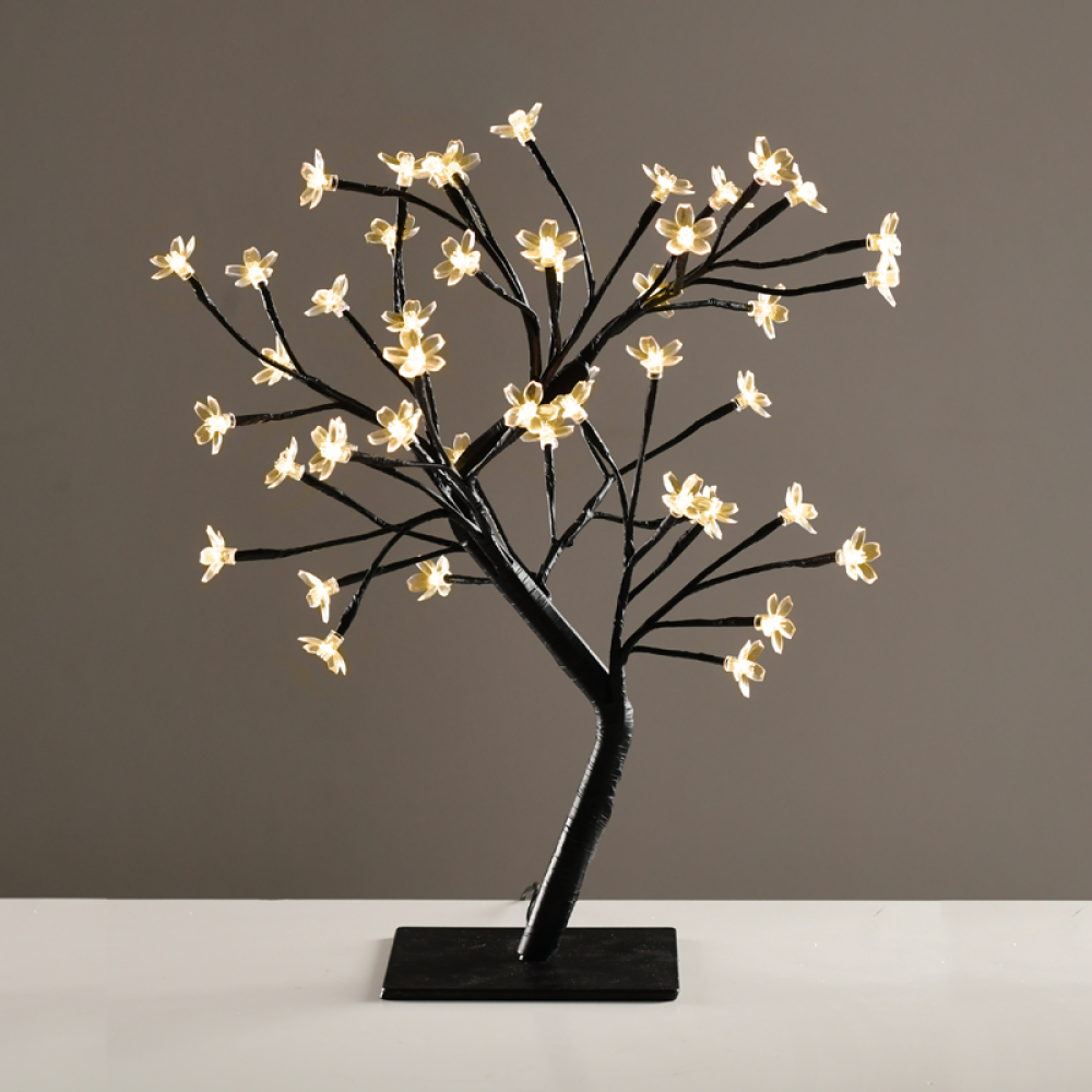 ^ TREE WITH FLOWERS OF SILICONE  36LED ΛΑΜΠΑΚ ΜΕ ΑΝΤΑΠΤΟΡΑ(24V DC)ΘΕΡΜΟ ΛΕΥΚΟ IP20 45cm 3m ΜΑΥΡΟ   -X1036141